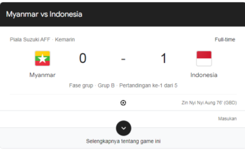 Hasil Myanmar vs Indonesia 0 1 Awal Bagus bagi Garuda di ASEAN Cup