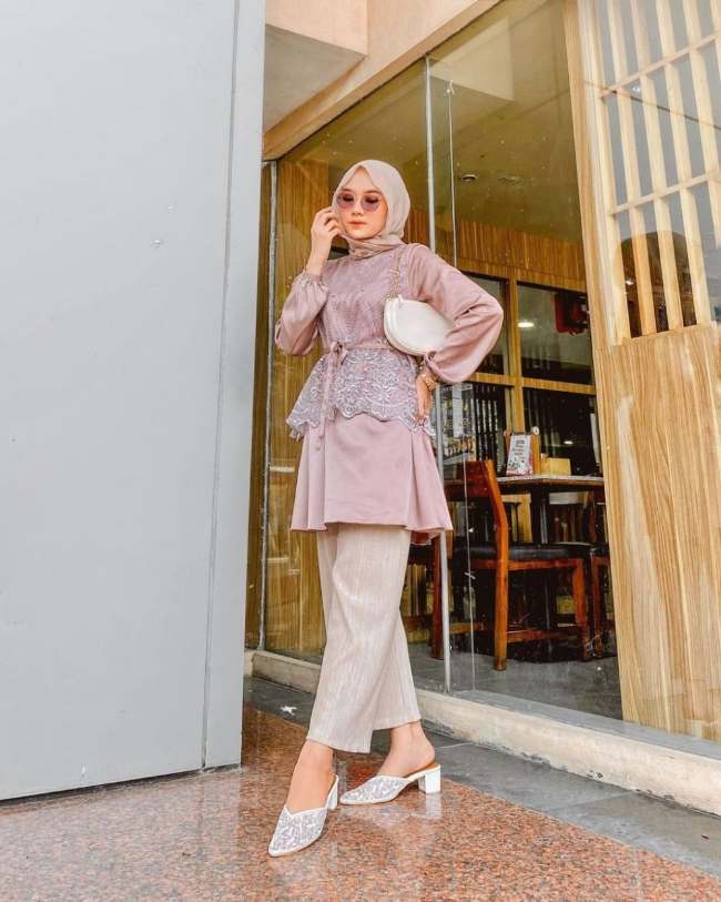 Baju Brokat Kombinasi Satin