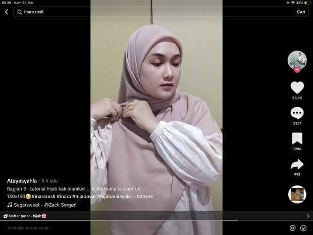 Bentuk jilbab menutup dada