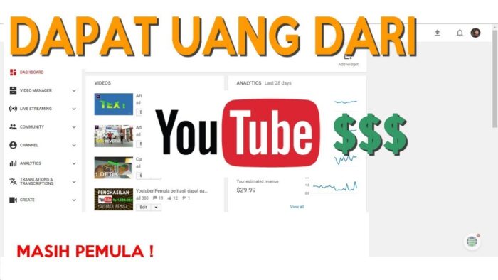 Cara Dapat Uang Dari Youtube