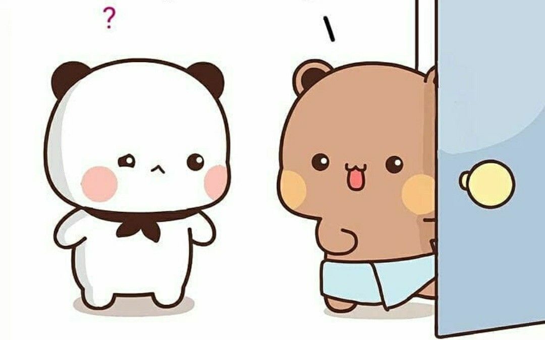 Ekspresi bingung Milk saat melihat Mocca yang baru keluar dari kamar mandi hanya menggunakan handuk saja