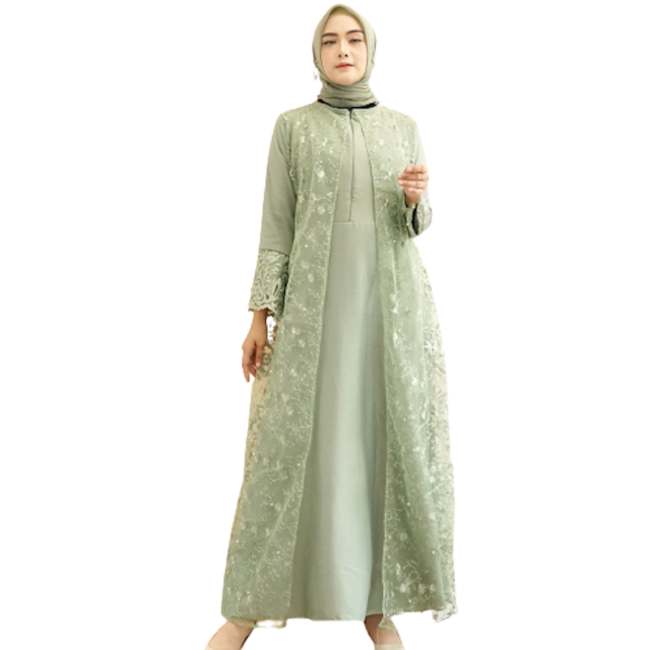 Gamis Kombinasi Brokat