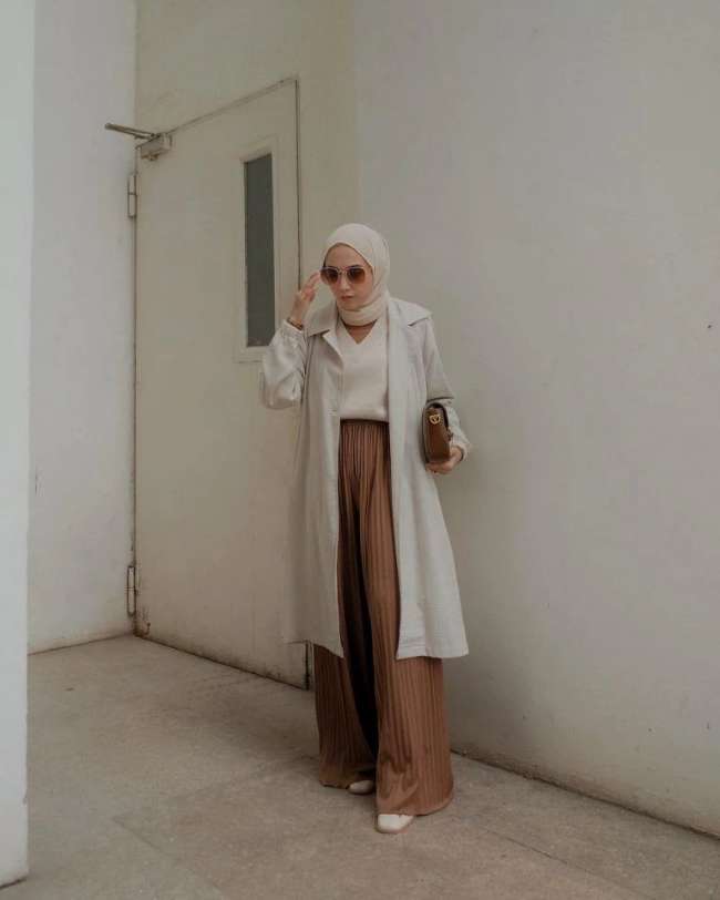 Long Cardigan dan Celana Kulot