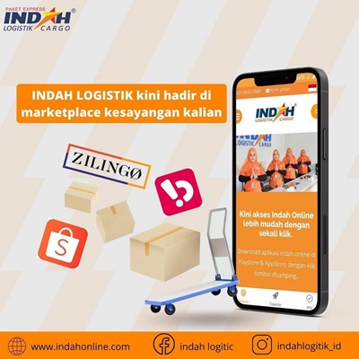 Melalui Aplikasi indah cargo