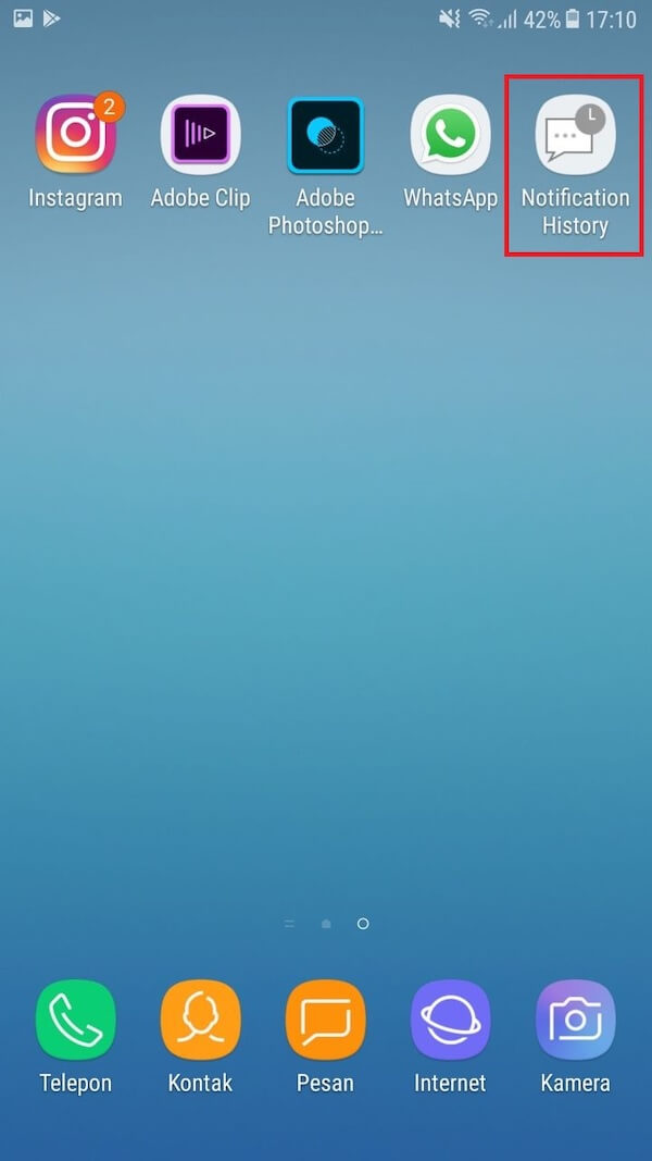 Memakai Aplikasi Notification History