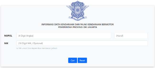 Menggunakan situs Samsat Provinsi