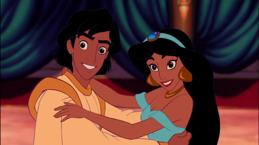 Momen kebahagiaan Aladdin dan Jasmine bisa berduaan tanpa gangguan