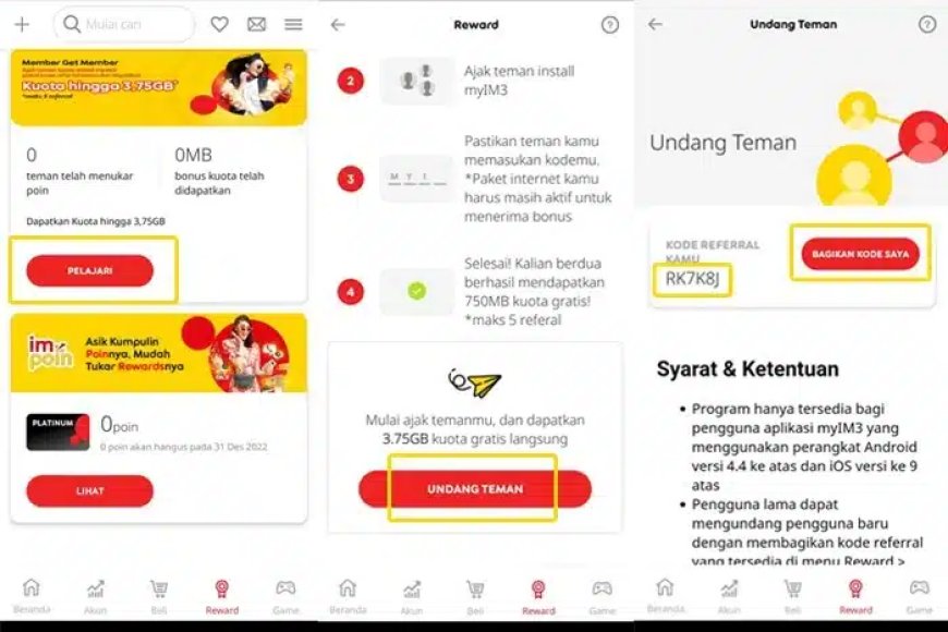 Cara Melihat Kode Referral IM3 Terbaru via Aplikasi (Masih Aktif)