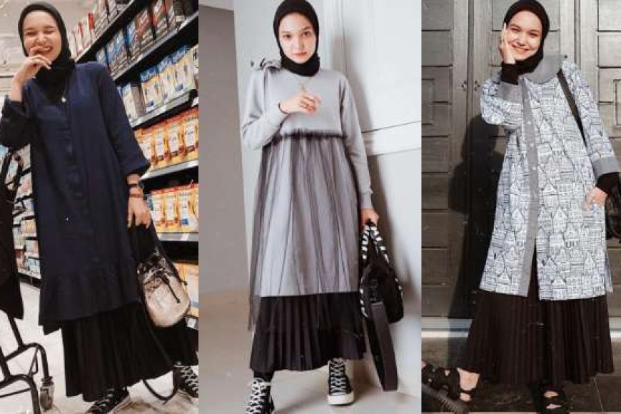 OOTD Tunik dan Rok Plisket Ini Jadi Paduan Setelan yang Cantik!