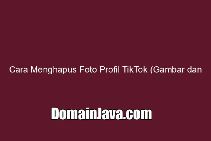 Cara Menghapus Foto Profil TikTok (Gambar dan Video) Termudah