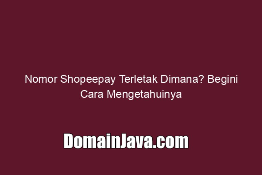 Nomor Shopeepay Terletak Dimana? Begini Cara Mengetahuinya