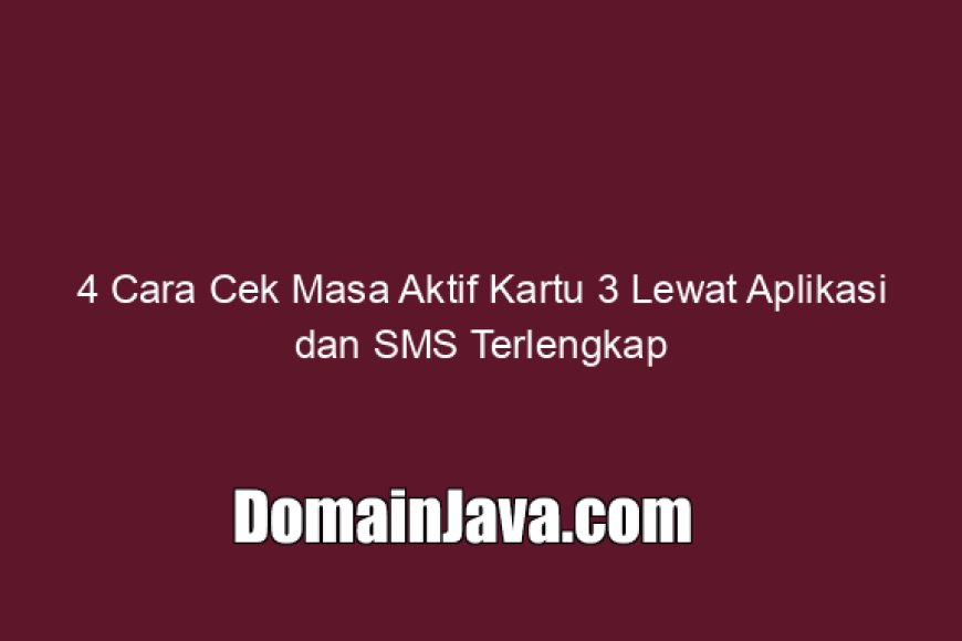 4 Cara Cek Masa Aktif Kartu 3 Lewat Aplikasi dan SMS Terlengkap