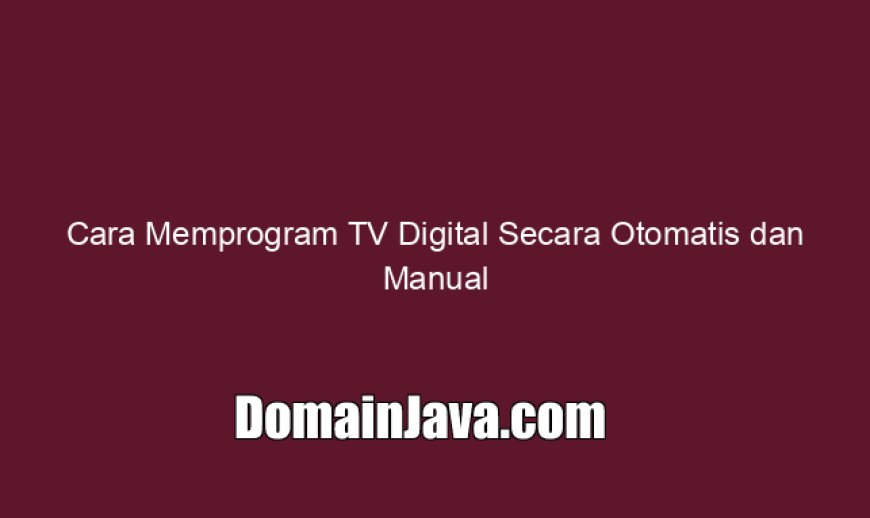 Cara Memprogram TV Digital Secara Otomatis dan Manual