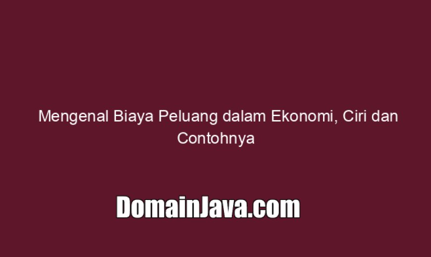 Mengenal Biaya Peluang dalam Ekonomi, Ciri dan Contohnya