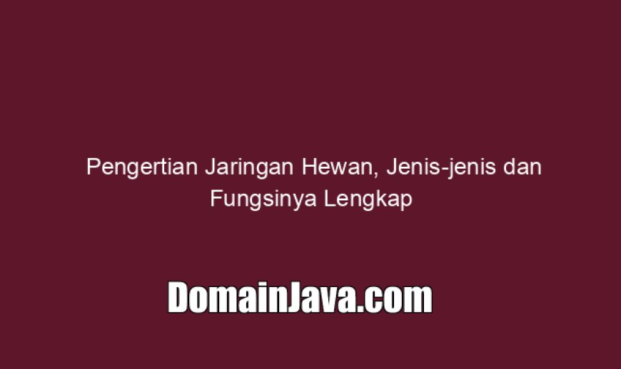 Pengertian Jaringan Hewan, Jenis-jenis dan Fungsinya Lengkap