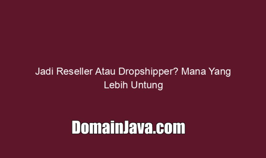 Jadi Reseller Atau Dropshipper? Mana Yang Lebih Untung