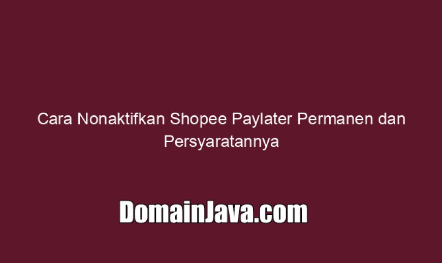 Cara Nonaktifkan Shopee Paylater Permanen dan Persyaratannya