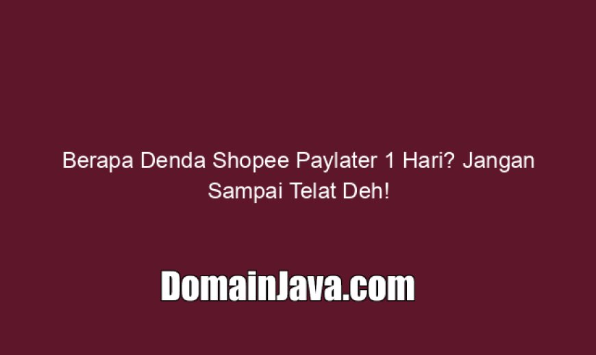 Berapa Denda Shopee Paylater 1 Hari? Jangan Sampai Telat Deh!