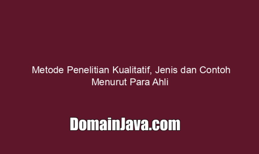 Metode Penelitian Kualitatif, Jenis dan Contoh Menurut Para Ahli