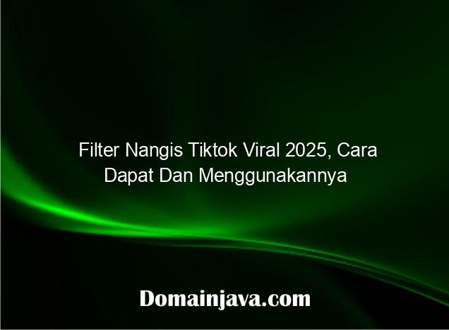 Filter Nangis Tiktok Viral 2025, Cara Dapat Dan Menggunakannya