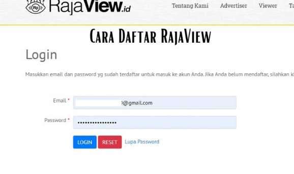 Cara Daftar Rajaview Penghasil Uang