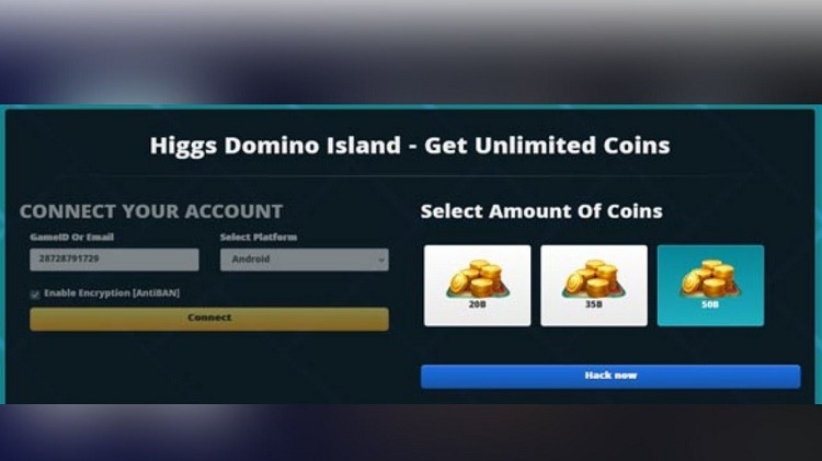 Cara Menggunakan Vhack Me HD Higgs Domino Koin Gratis