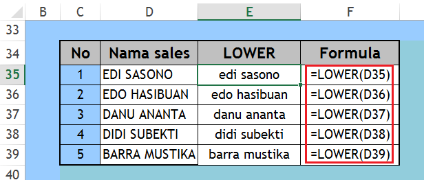 Fungsi Lower