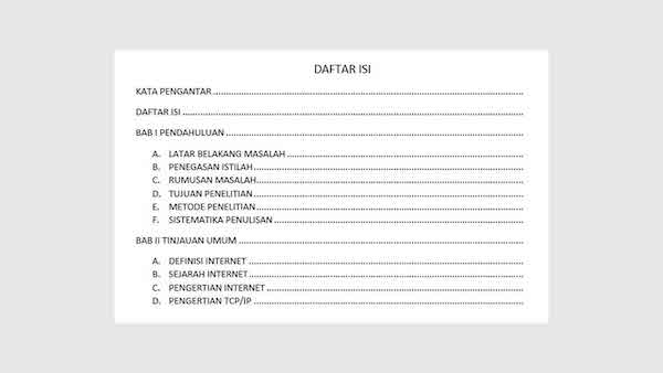 Mengenal Fungsi Daftar Isi