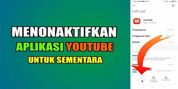 Menonaktifkan Aplikasi Youtube