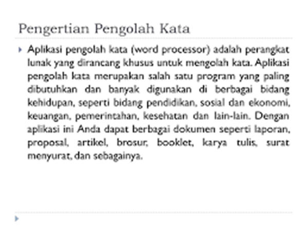 Pengertian Aplikasi Pengolah Kata