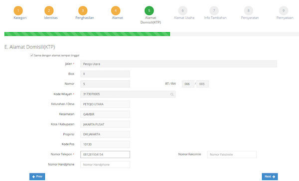 Pengisian Formulir di Cara Daftar NPWP Online