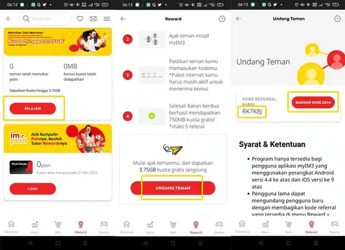 Cara Melihat Kode Referral IM3 Terbaru via Aplikasi (Masih Aktif)