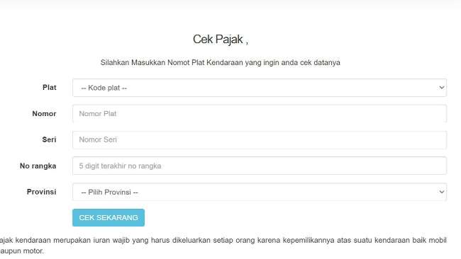 Cek Besar Pajak Motor dari Website Resmi