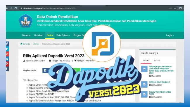 Instal Dapodik Pauddikdasmen 2023 D Melalui PC atau Laptop