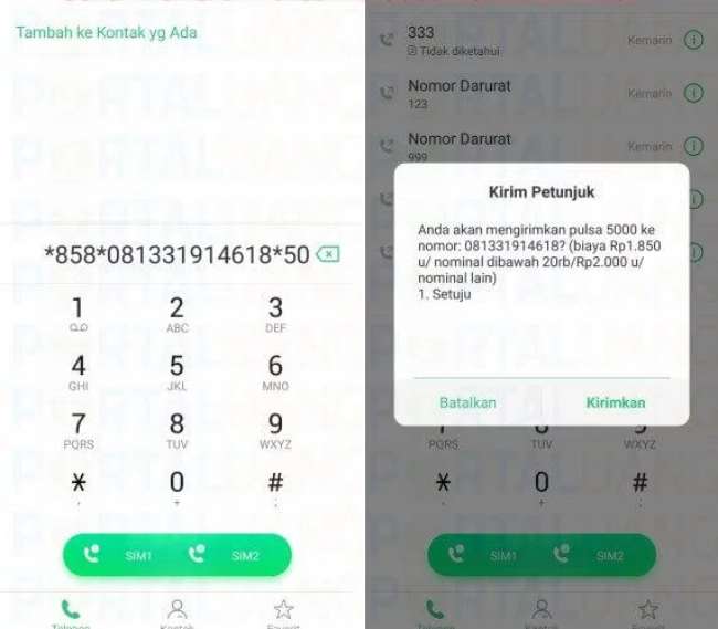 Melalui Kode USSD *858#