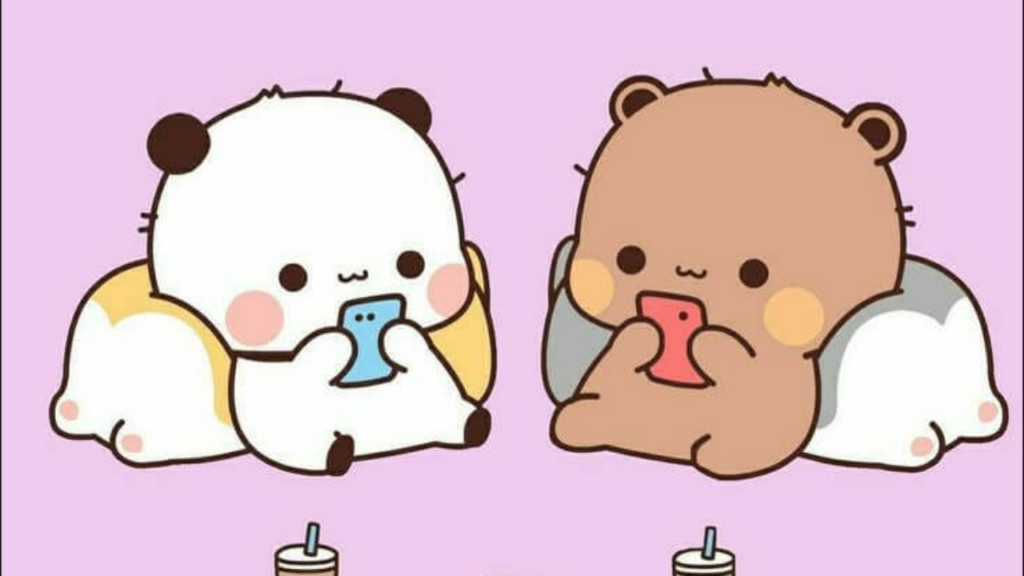 Milk and Mocca bersantai berdua sibuk dengan ponsel masing-masing