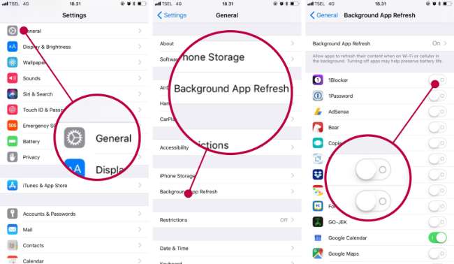 Nonaktifkan Background App Refresh