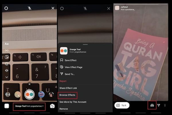 Saat membuka filter pada akun creator pilih Try It