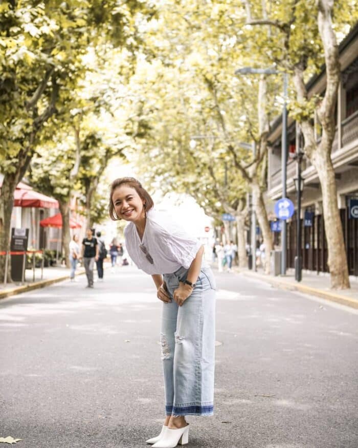 Blouse dan Celana Jeans Kulot