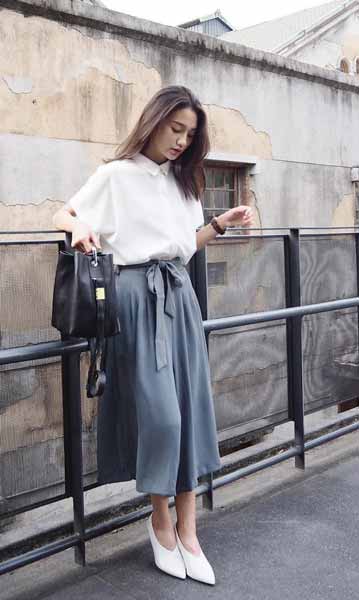 Blouse dengan Kulot Pita