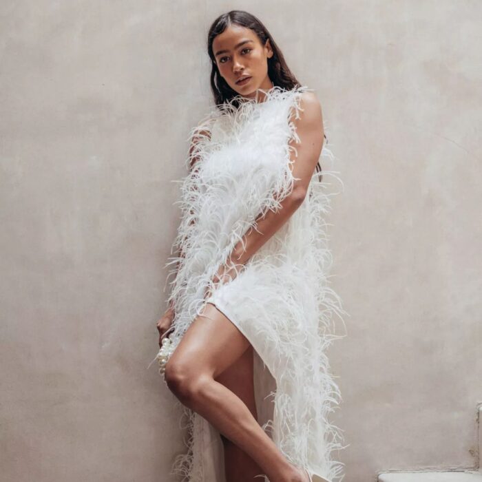 Feather Wedding Dress