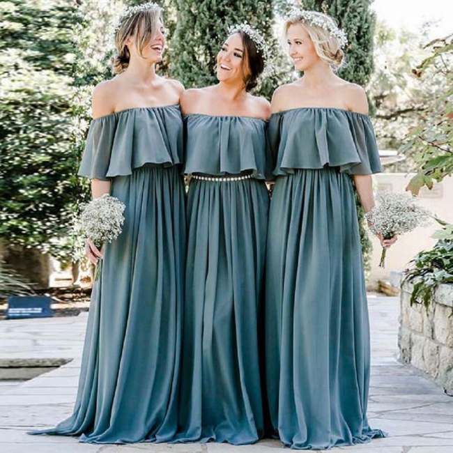 Gaun Bridesmaid Ruffle