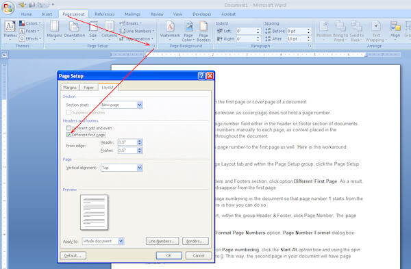 Halaman berbeda di dokumen yang sama