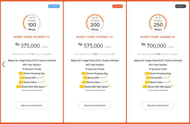 Jenis Paket yang Ditawarkan