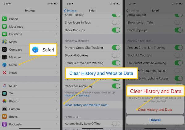 Kalau sudah langsung saja klik Clear History Website Data