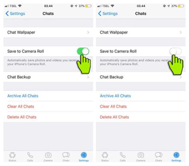 Menghentikan Foto Whatsapp Agar Tidak Tersimpan di Galeri Melalui Iphone