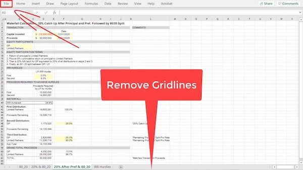 Menghilangkan Garis di Excel dengan Tombol Shortcut