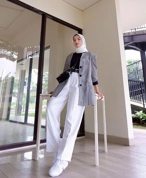 Outer dengan Celana Bahan