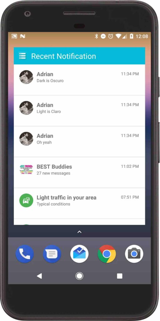 Pasang Aplikasi Recent Notification