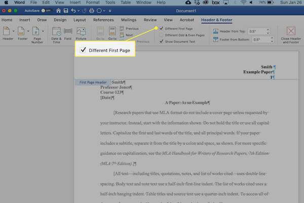 Peletakan nomor halaman berbeda tiap bab